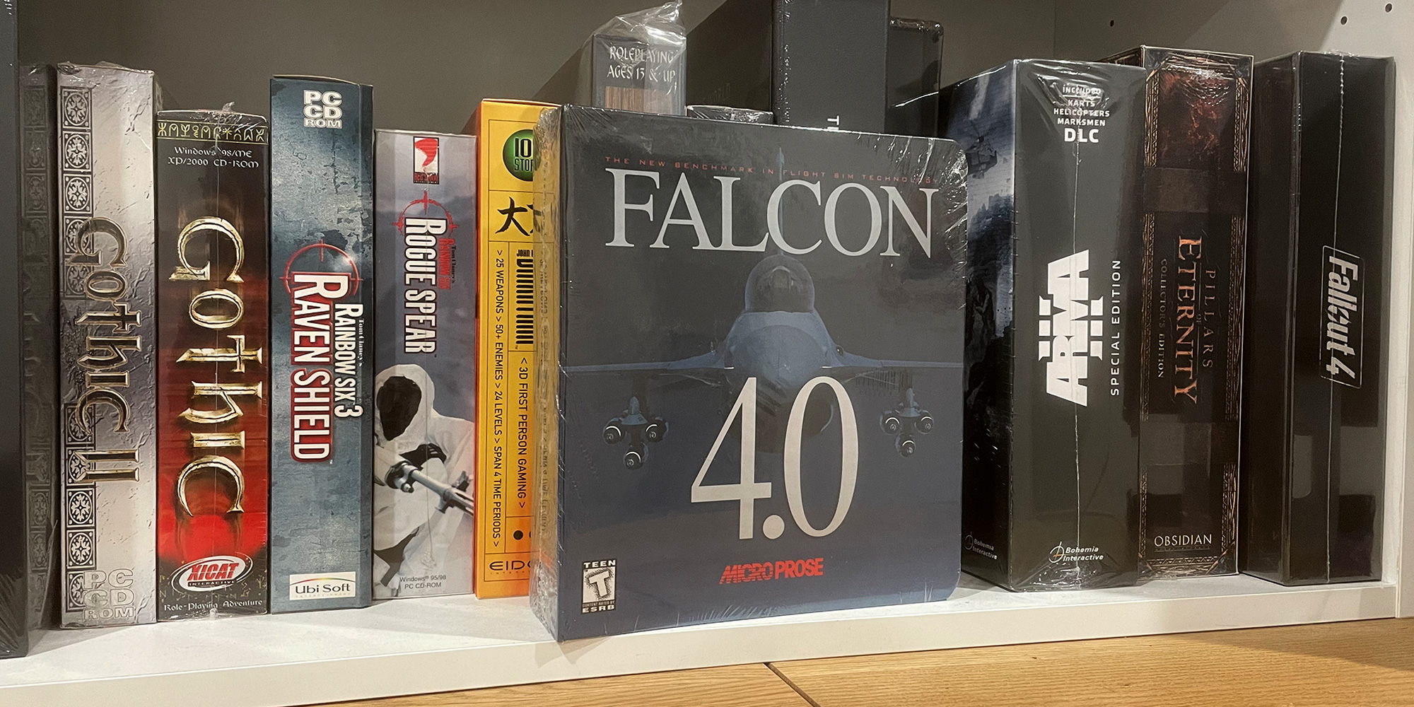 Falcon 4.0, a MicroProse title in my collection of big box games